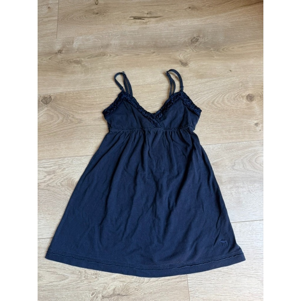 Abercrombie & Fitch Y2K vintage babydoll navy blue cami ruffle tank top size S